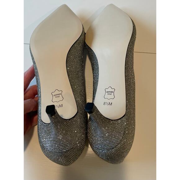 Talbots Erica Bow Detail Kitten Heel Pumps NWOB Metallic Shimmery Sz 8.5 Chic - Picture 10 of 15